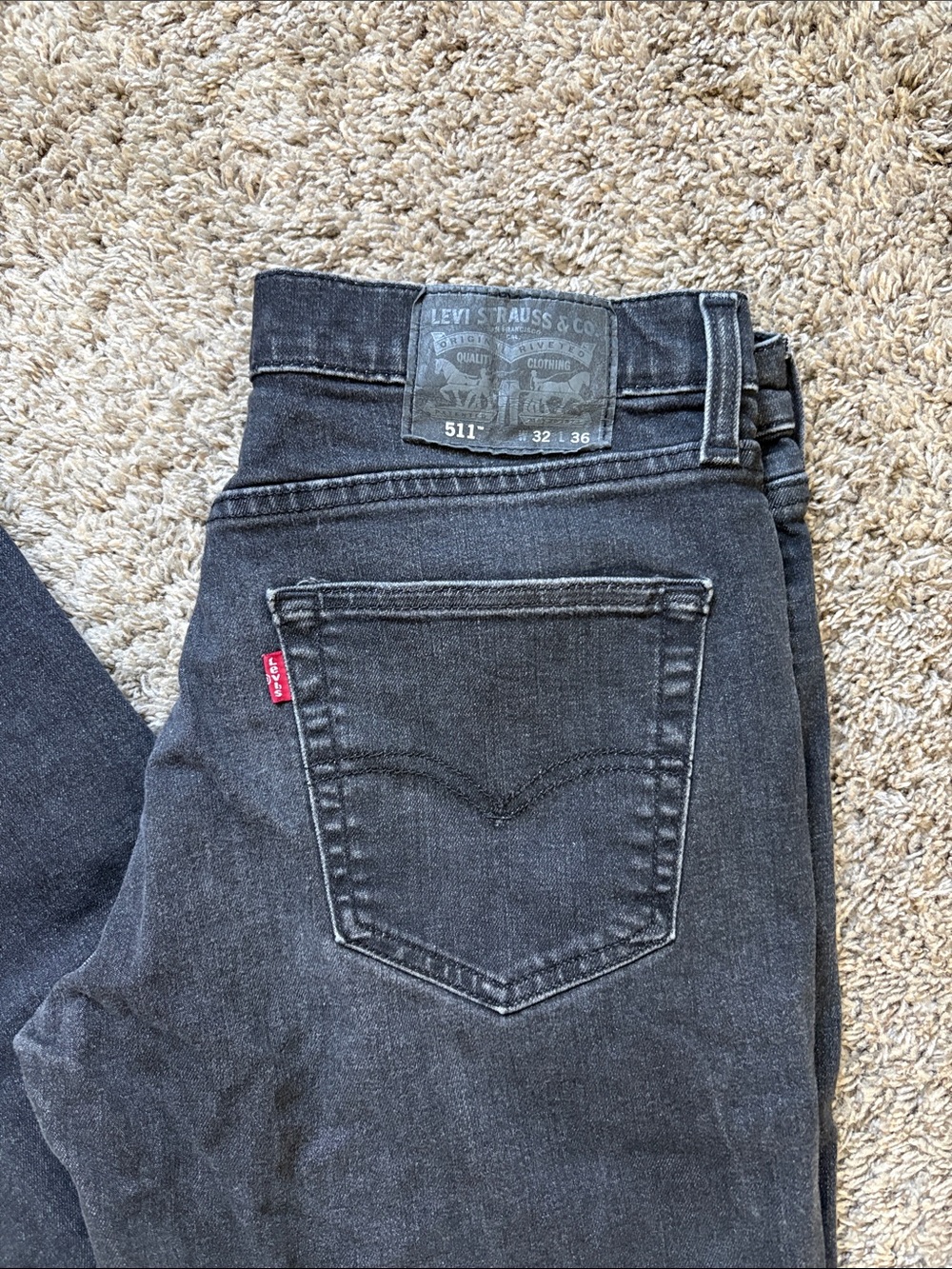 Levi's 511 Straight Black Wash Men's Jeans 32X36 - Picture 3 of 8